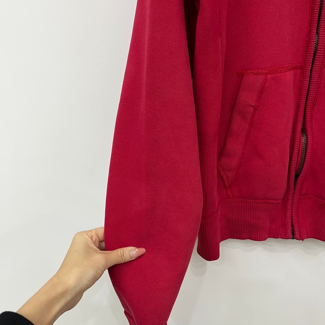 아베크롬비 자수로고 레드 후드집업 상품이미지7