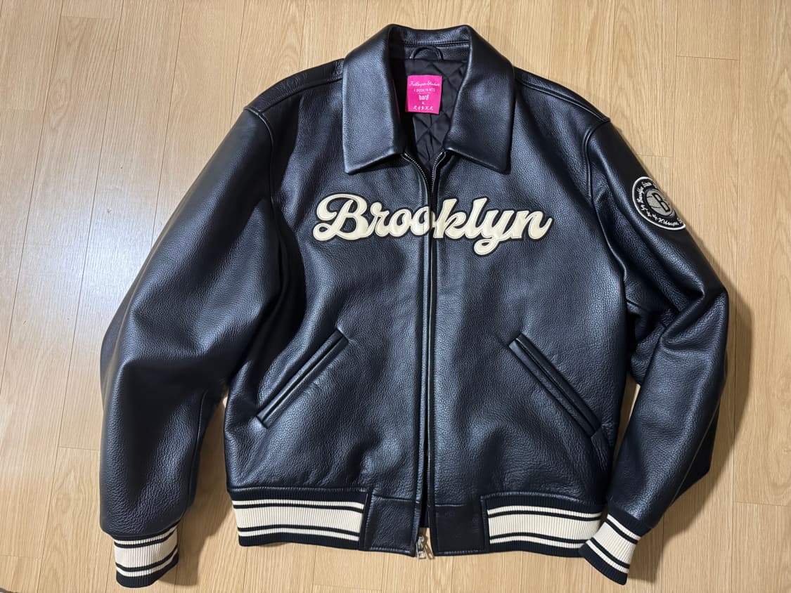 키드슈퍼x브루클린 네츠 레더자켓(XL) 상품이미지1