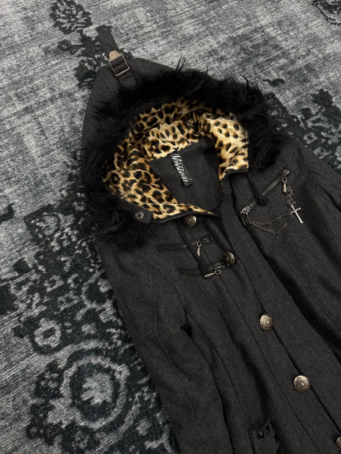 Session midas 00s cross charm fur jacket 상품이미지2