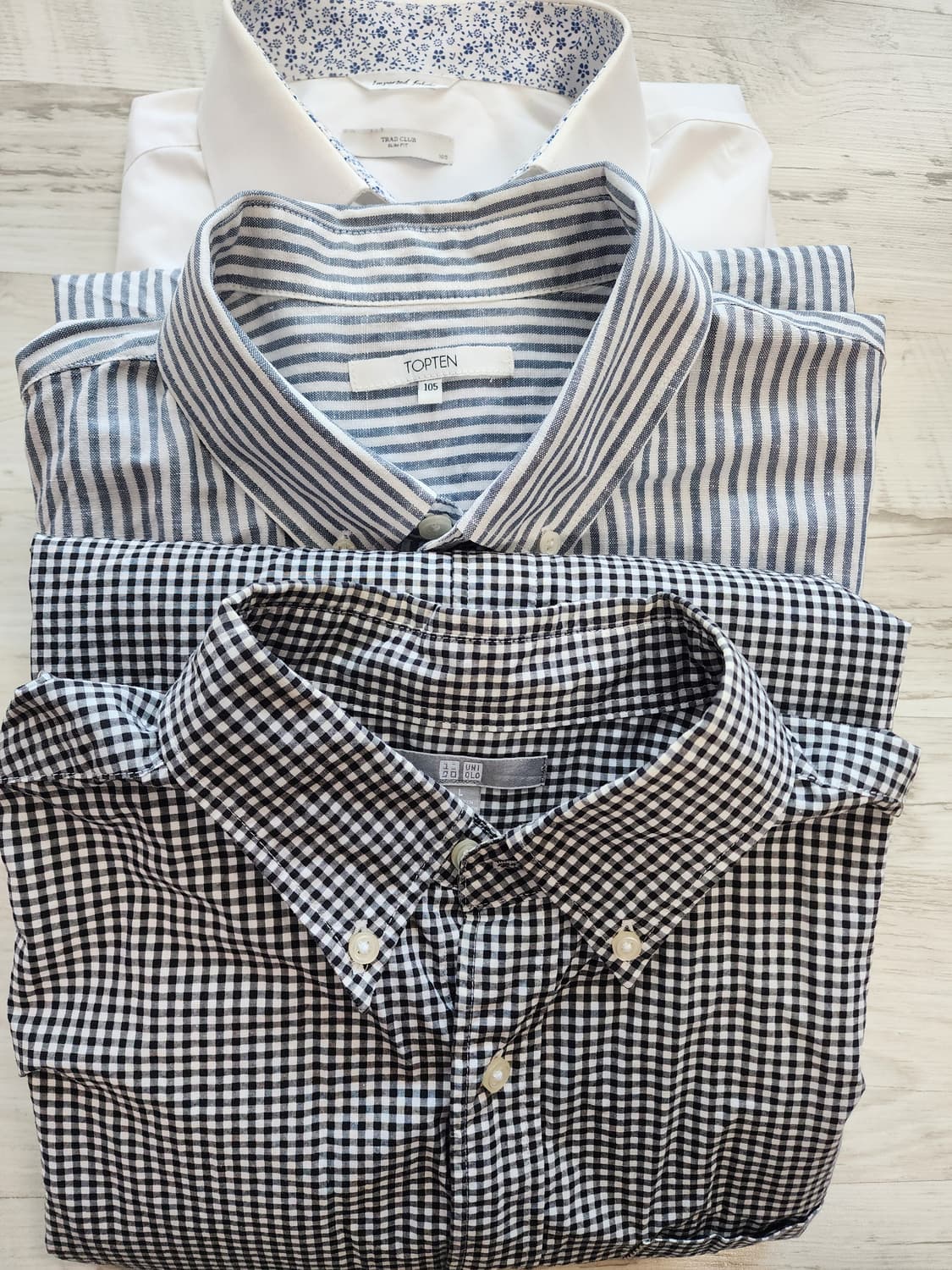 남자 셔츠 3벌 일괄 팜. 100~105사이즈 남성 남방 유니클로 행텐 상품이미지1