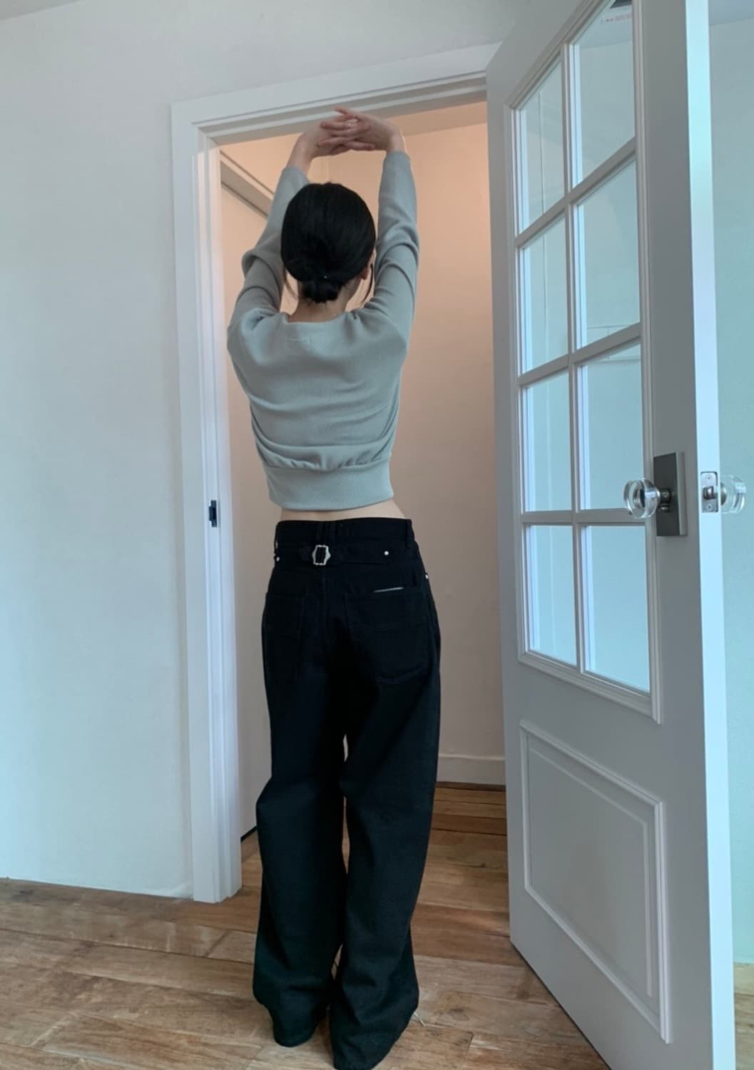 릿킴 블랙업 롱 와이드 데님팬츠 (M)(블랙) 상품이미지1