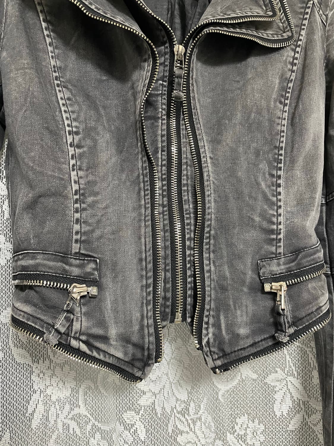 빈티지 흑청 바이커 자켓 상품이미지4