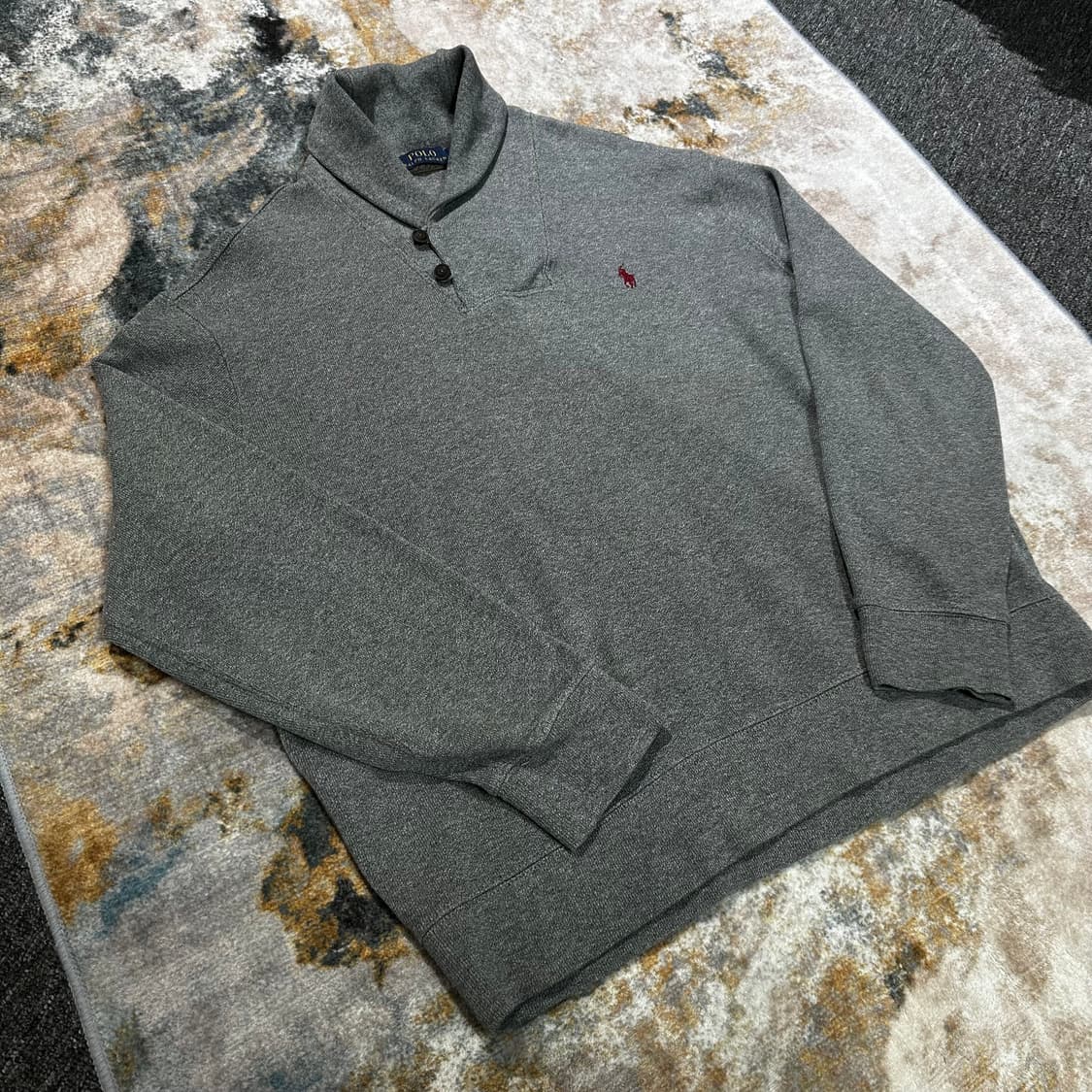 폴로 랄프로렌 그레이 숄카라 니트 상품이미지2