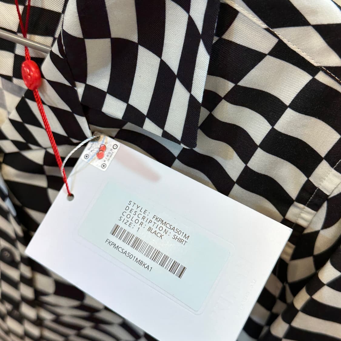  키르시 체커보드 반팔 셔츠 새상품 상품이미지2