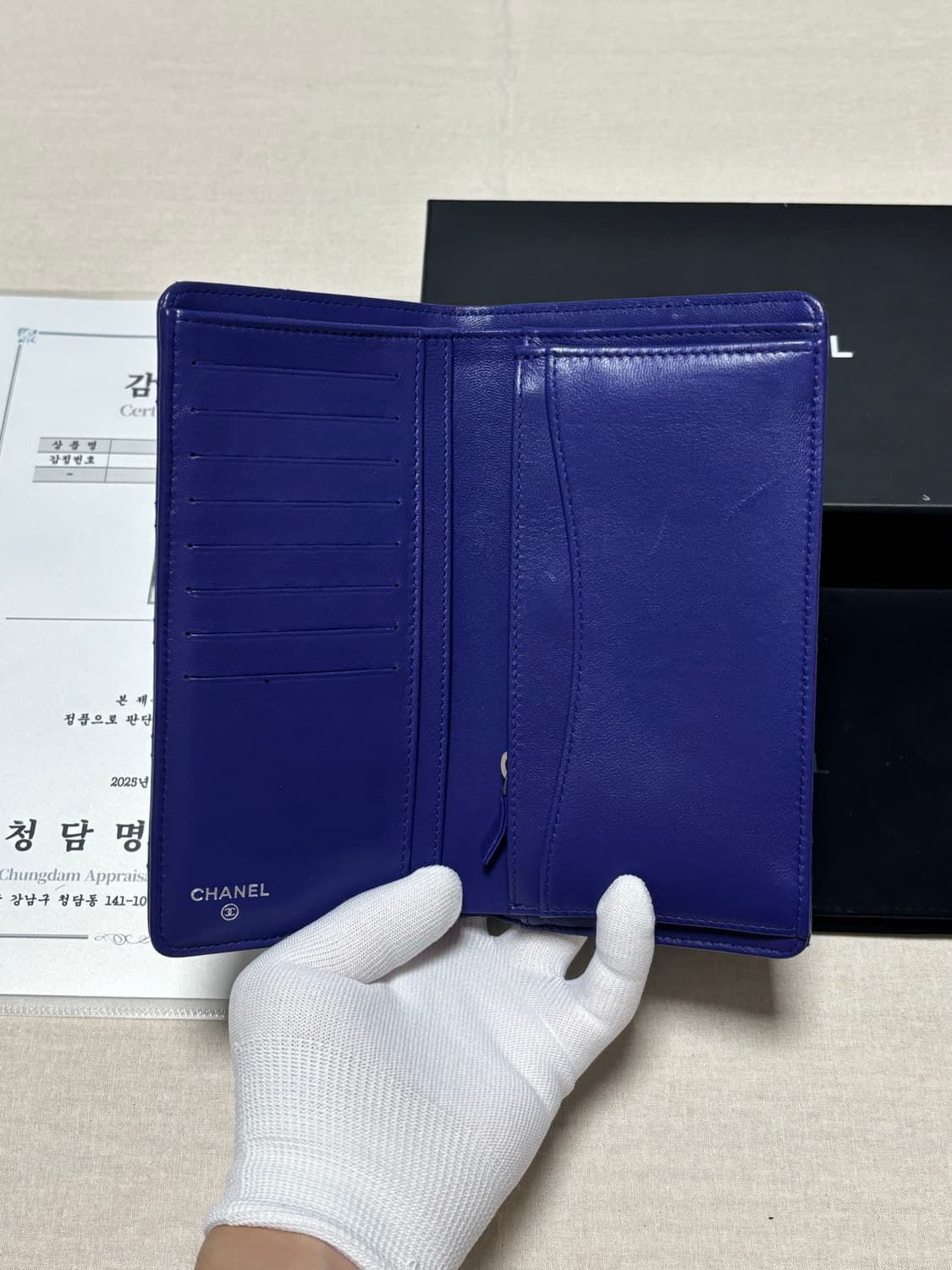 샤넬 캐비어 퍼플 장지갑  상품이미지7