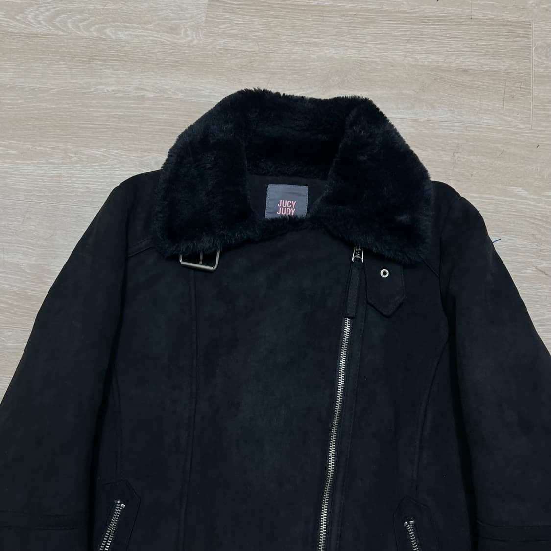 쥬시쥬디 여성 스웨이드 무스탕 자켓 [블랙] S/90 상품이미지2