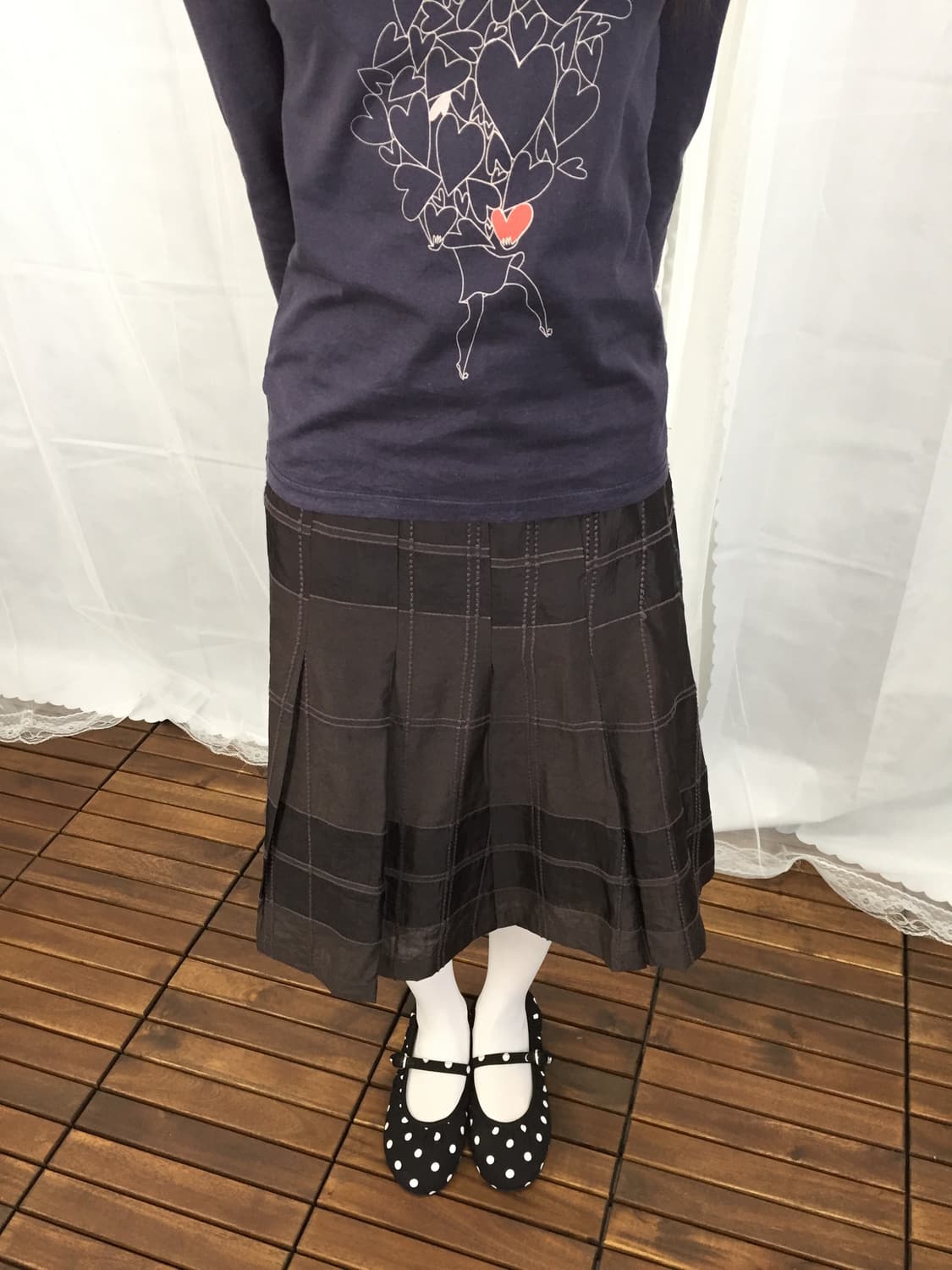 Jpn Almond Brown Plaid Skirt 상품이미지1