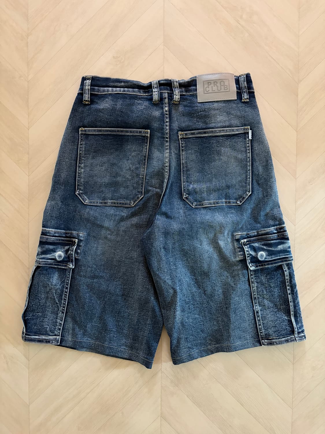 PRO CLUB BAGGY FIT DENIM CARGO PANTS 상품이미지2