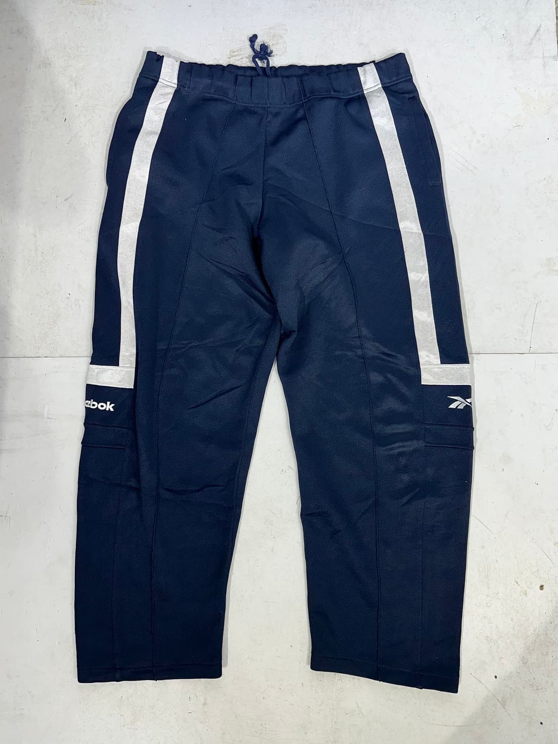 리복 네이비 와이드 화이트 포린크 추리닝 바지 트레이닝 팬츠  상품이미지4