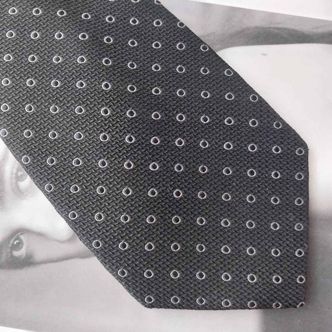 마이클코어스 실크 블랙 패턴 넥타이 8.2cm A+등급 K2130 상품이미지5