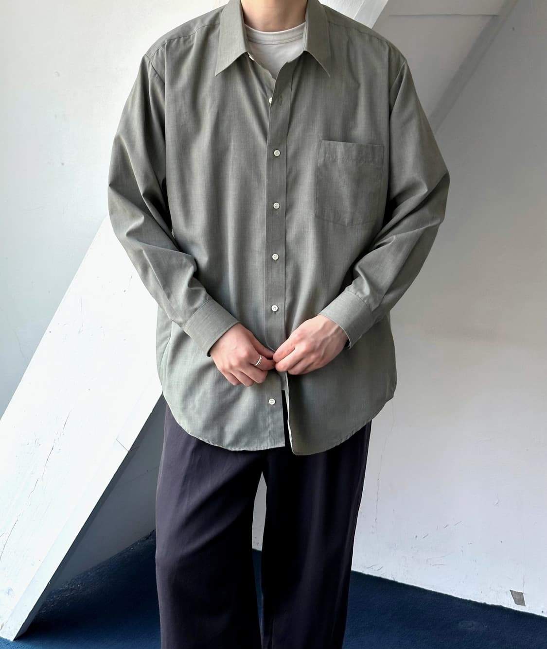 High gauge light poly L/S dress shirt 상품이미지7