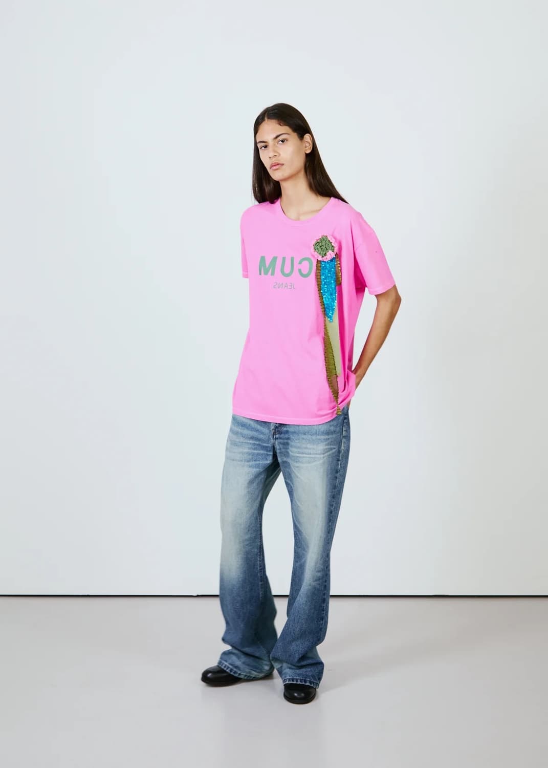 [1,2,3]에드워드 커밍 Cum 티셔츠/핑크 상품이미지1