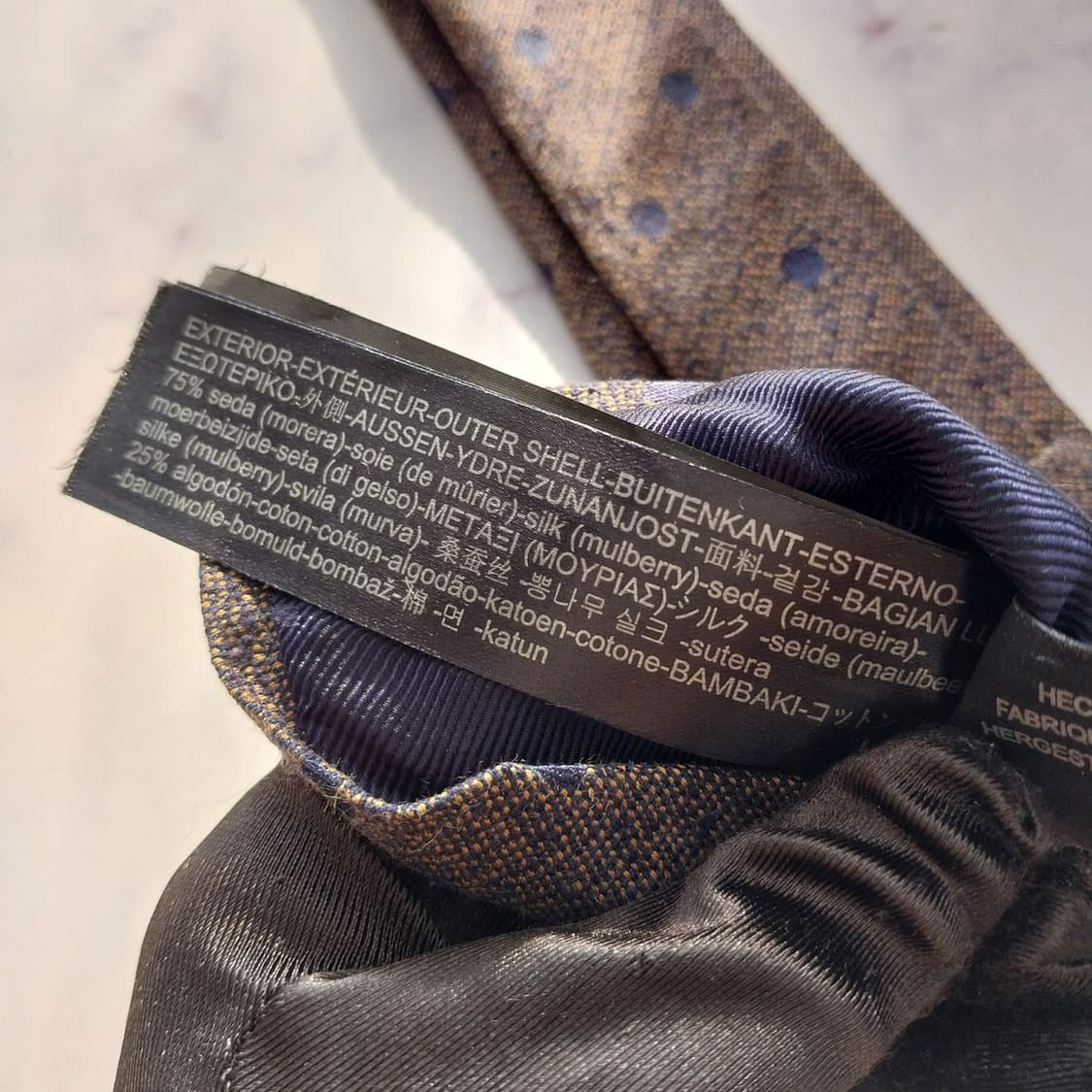 마시모두띠 실크 브라운 도트 슬림 넥타이 7.5cm A+등급 K1752
 상품이미지9