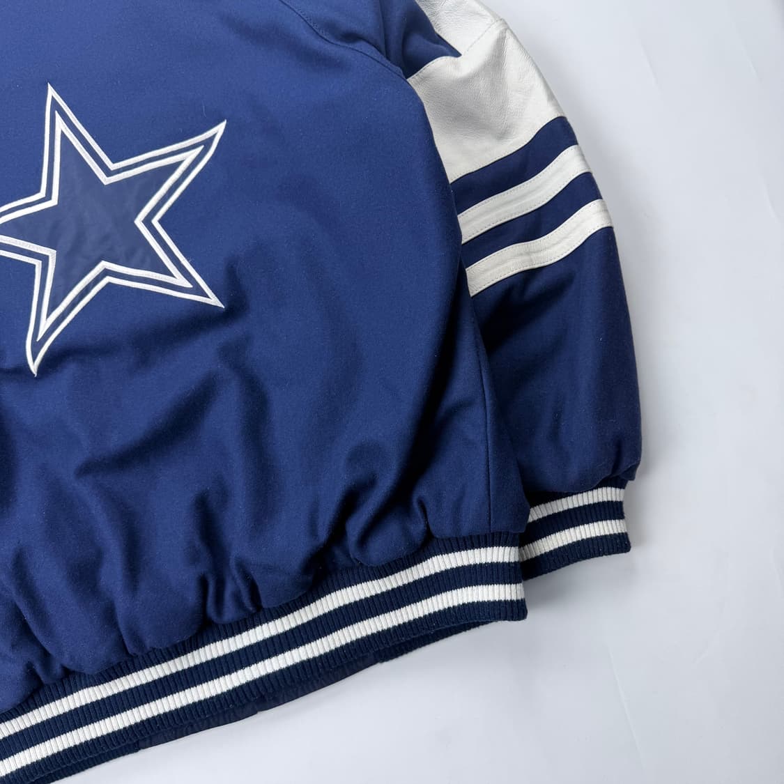 NFL 댈러스 카우보이스 가죽 배색 바시티 자켓 상품이미지10