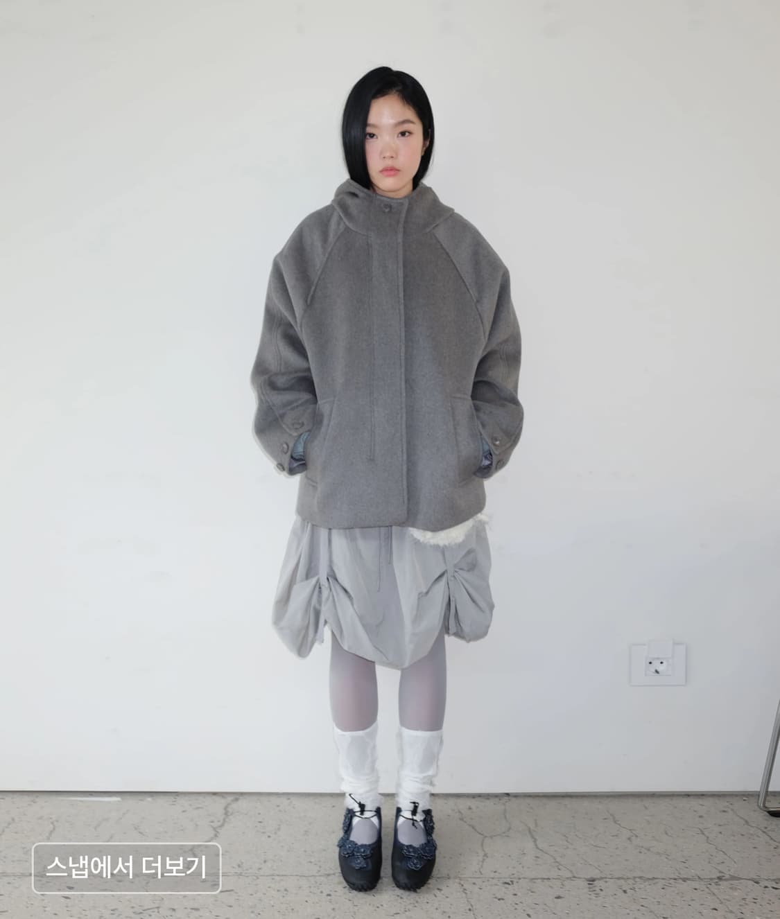 타입서비스 Hooded Half Coat 그레이 상품이미지2