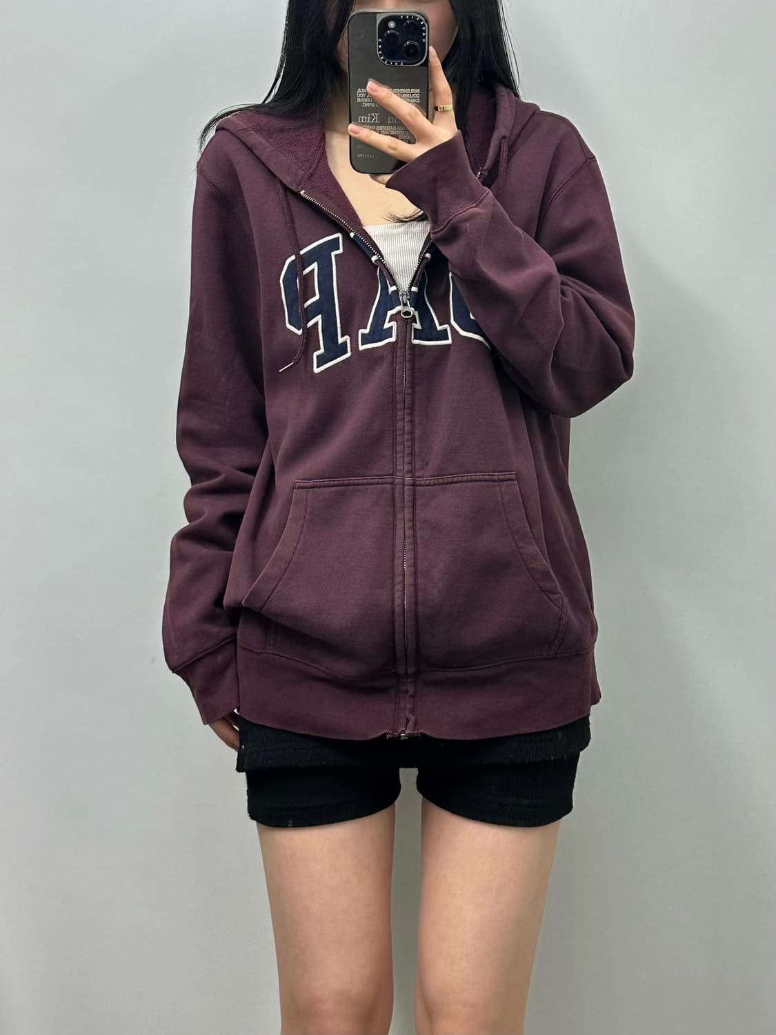 Gap 갭 버건디 후드집업 상품이미지1