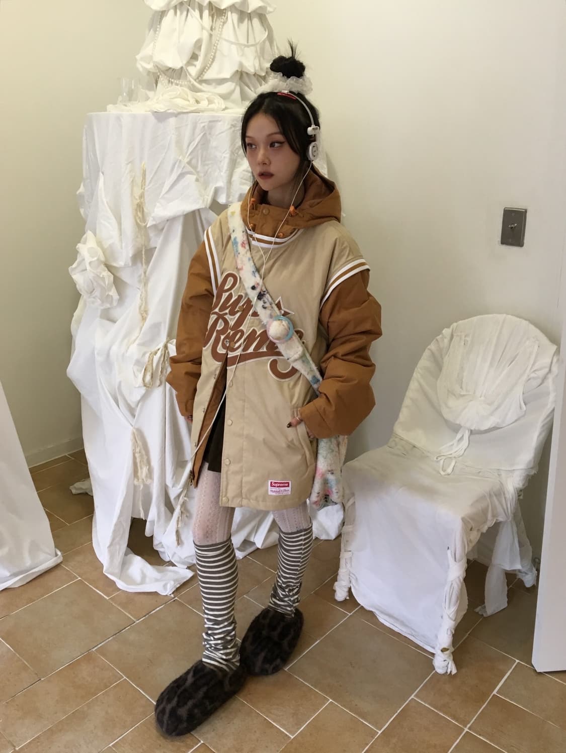 슈프림 미첼앤네스 후드패딩 상품이미지6