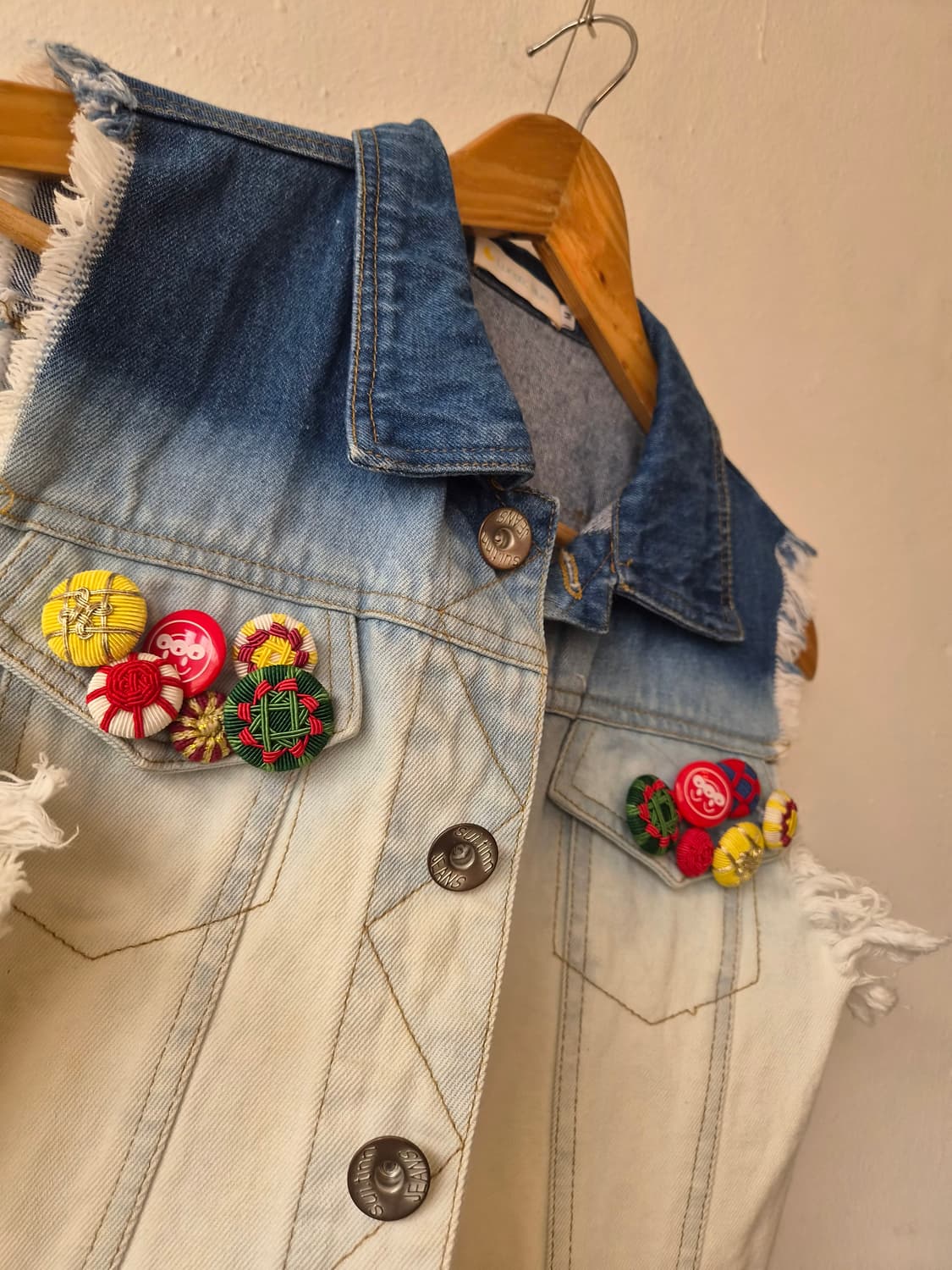 일본수입 Lunatic blue여성 데님조끼 FREE 상품이미지4