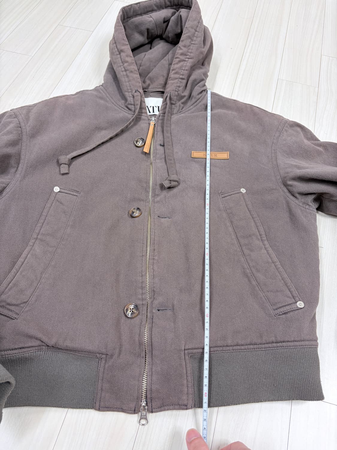 세터 테오 패디드 후드 집업 카키그레이 상품이미지8