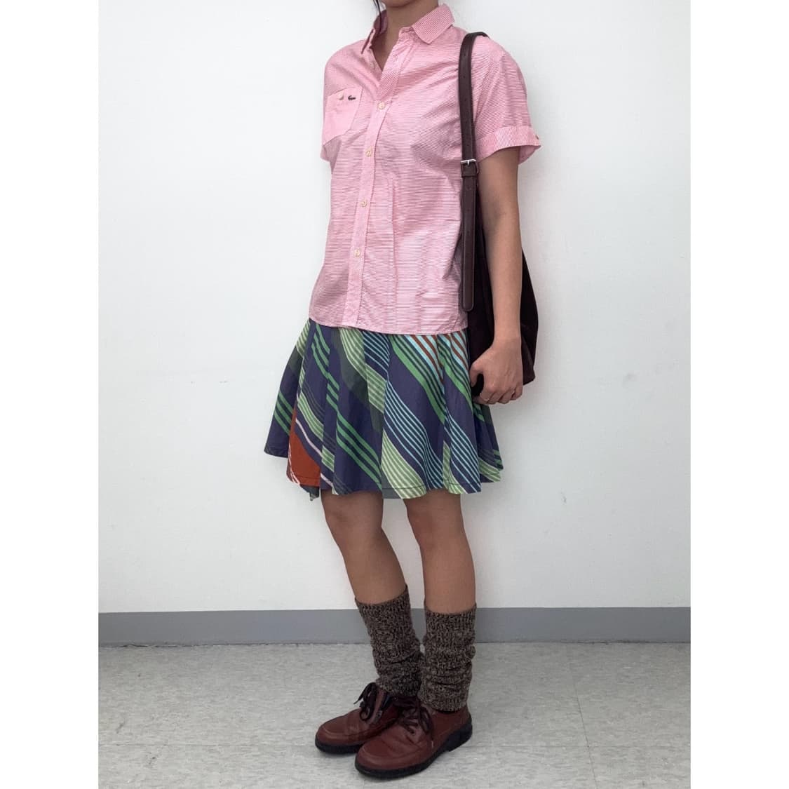 빈티지 핑크 반팔 셔츠 상품이미지3