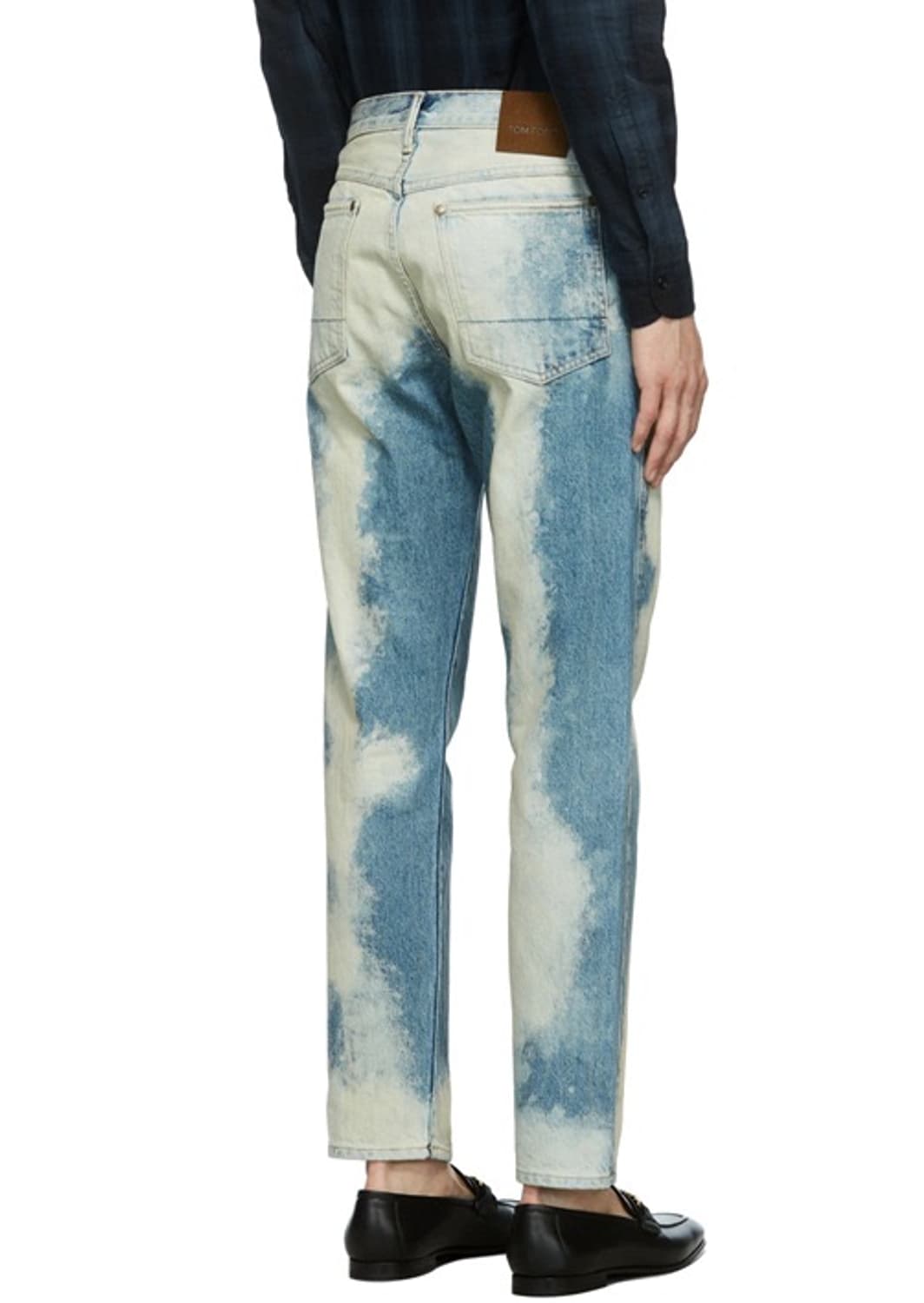 톰 포드 블리치드 워시드 테이퍼드 핏 데님 청바지 32 상품이미지8