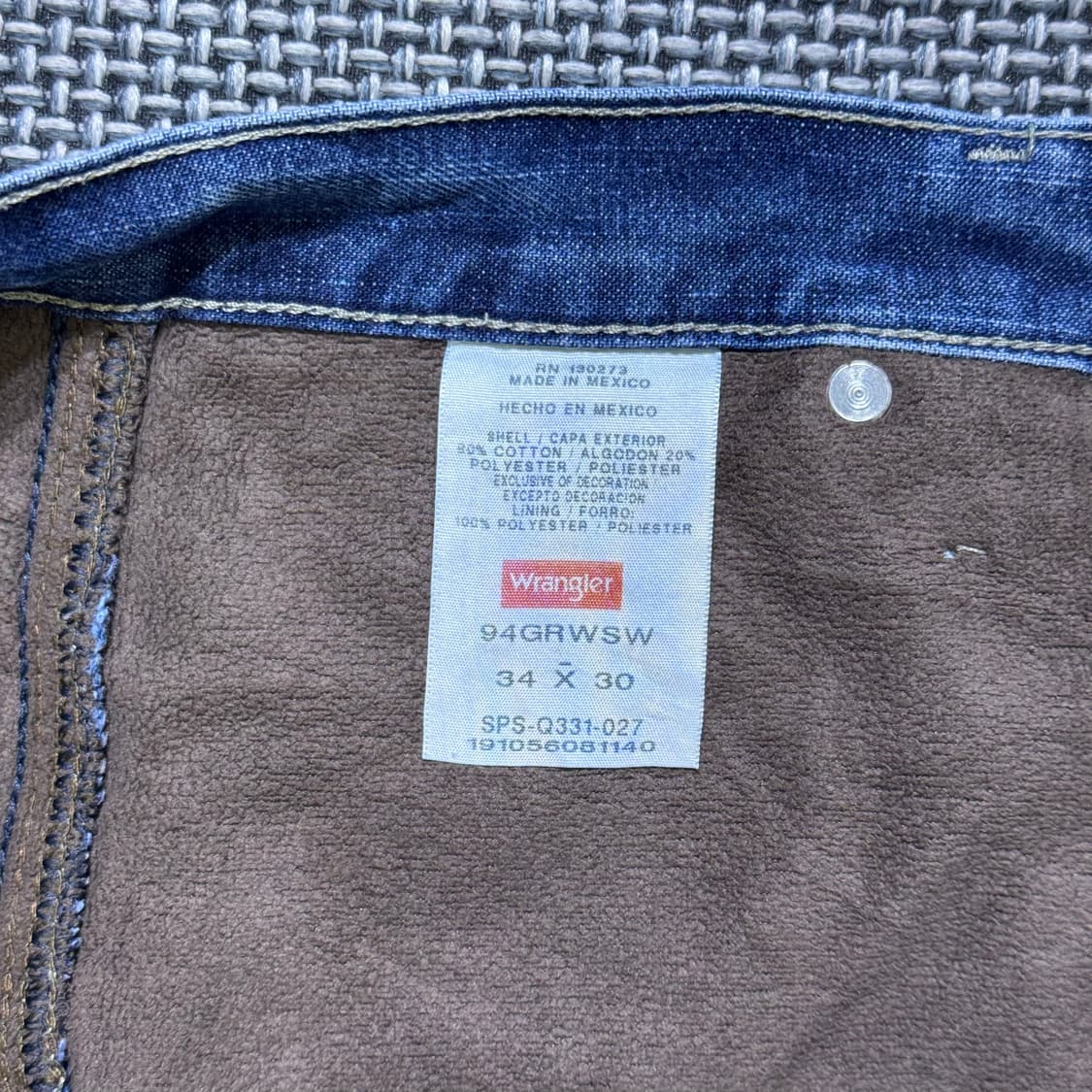 Wrangler 카펜터 기모 데님 (36/kold_8025) 상품이미지4