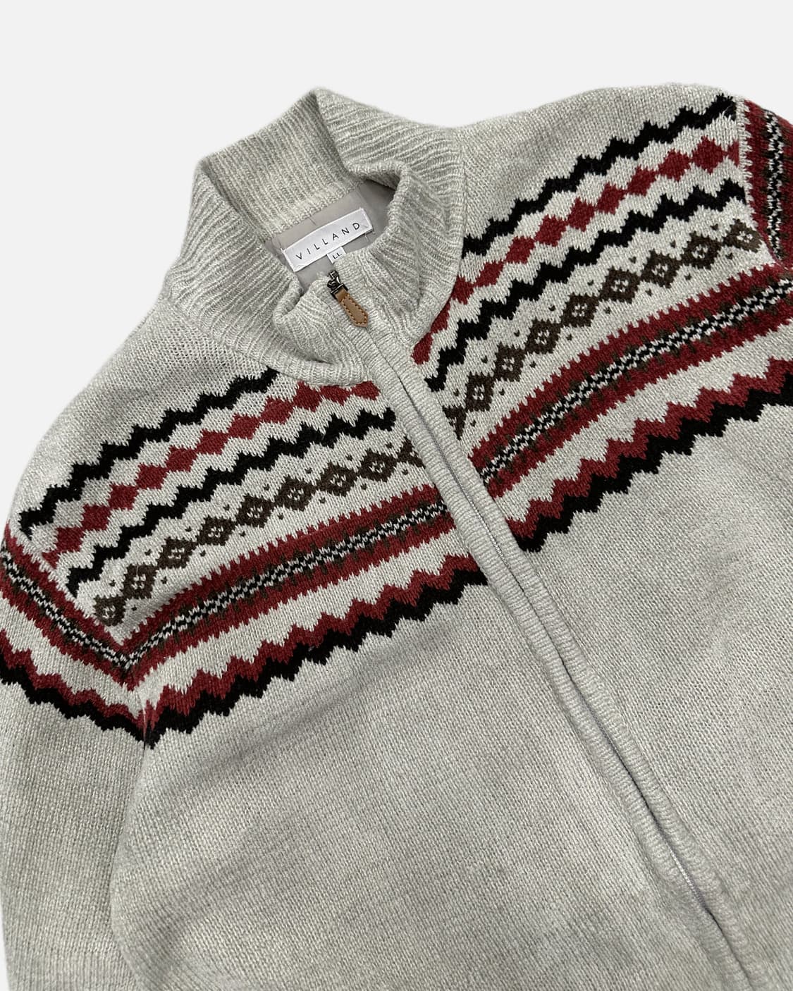 pattern brushed knit zip-up 상품이미지3