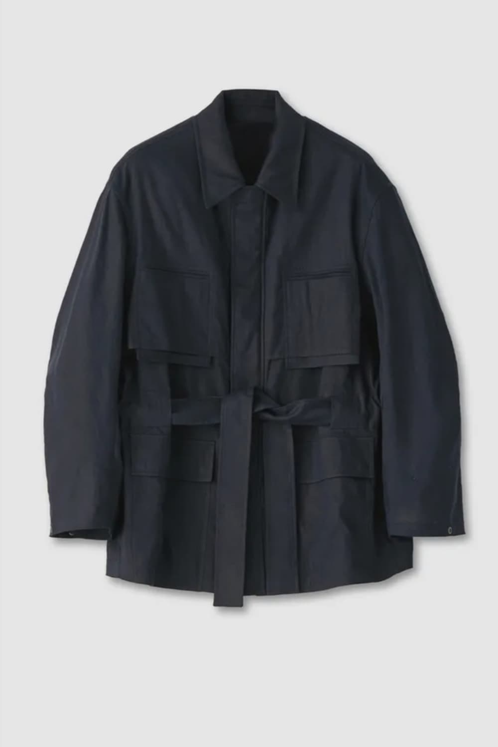 쿠어 COOR 린넨 오버사이즈 벨티드 자켓 네이비_M 상품이미지2