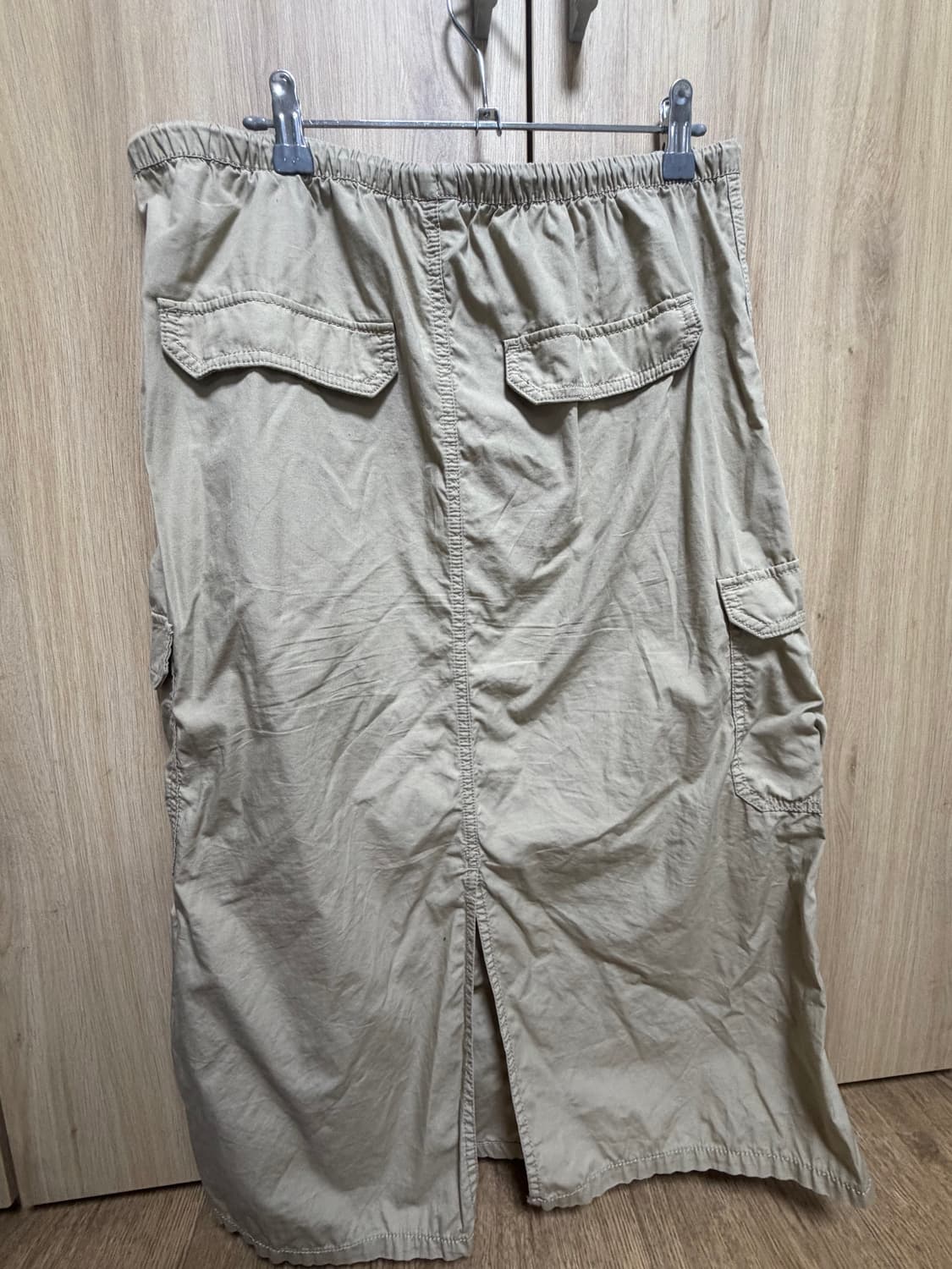 h&m 베이지 카고 밴딩 롱스커트 상품이미지4