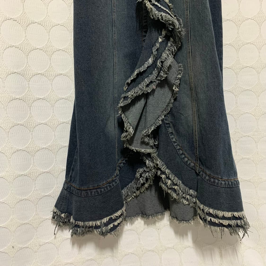 Japanese Vintage 태슬 레이스 데님 롱코트 상품이미지7