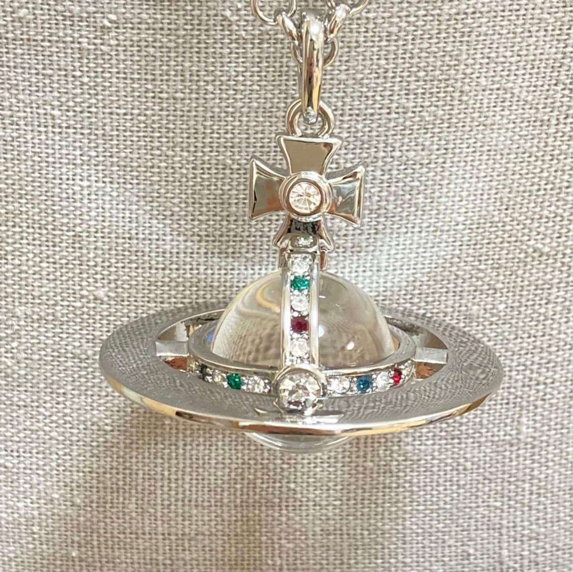 비비안웨스트우드 아카이브 멀티컬러 크리스탈 빅orb 팬던트 목걸이 상품이미지5