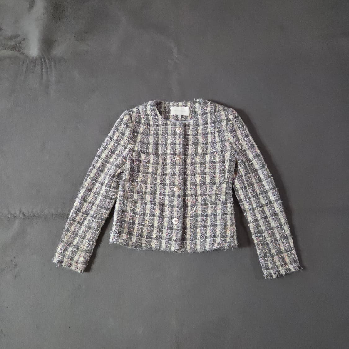 비에이유 브레이드앤유 brideandyou 라운드넥 트위드 자켓 0 상품이미지5