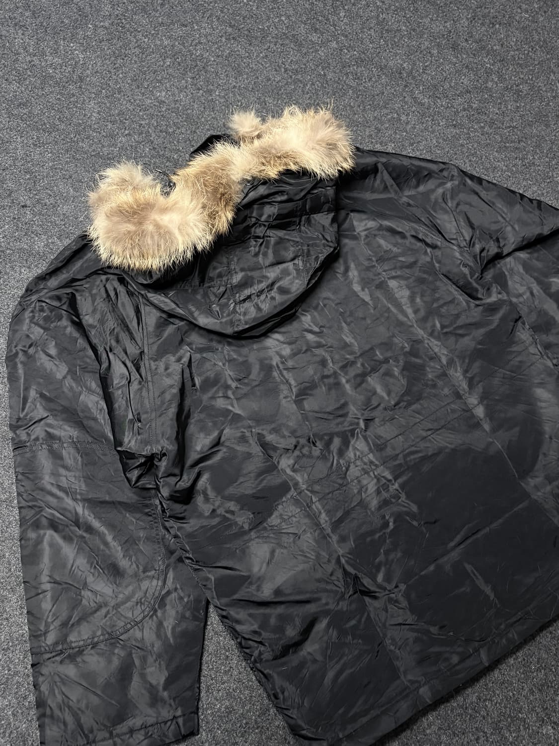 Vintage grunge Punk Fur hood parka 상품이미지3