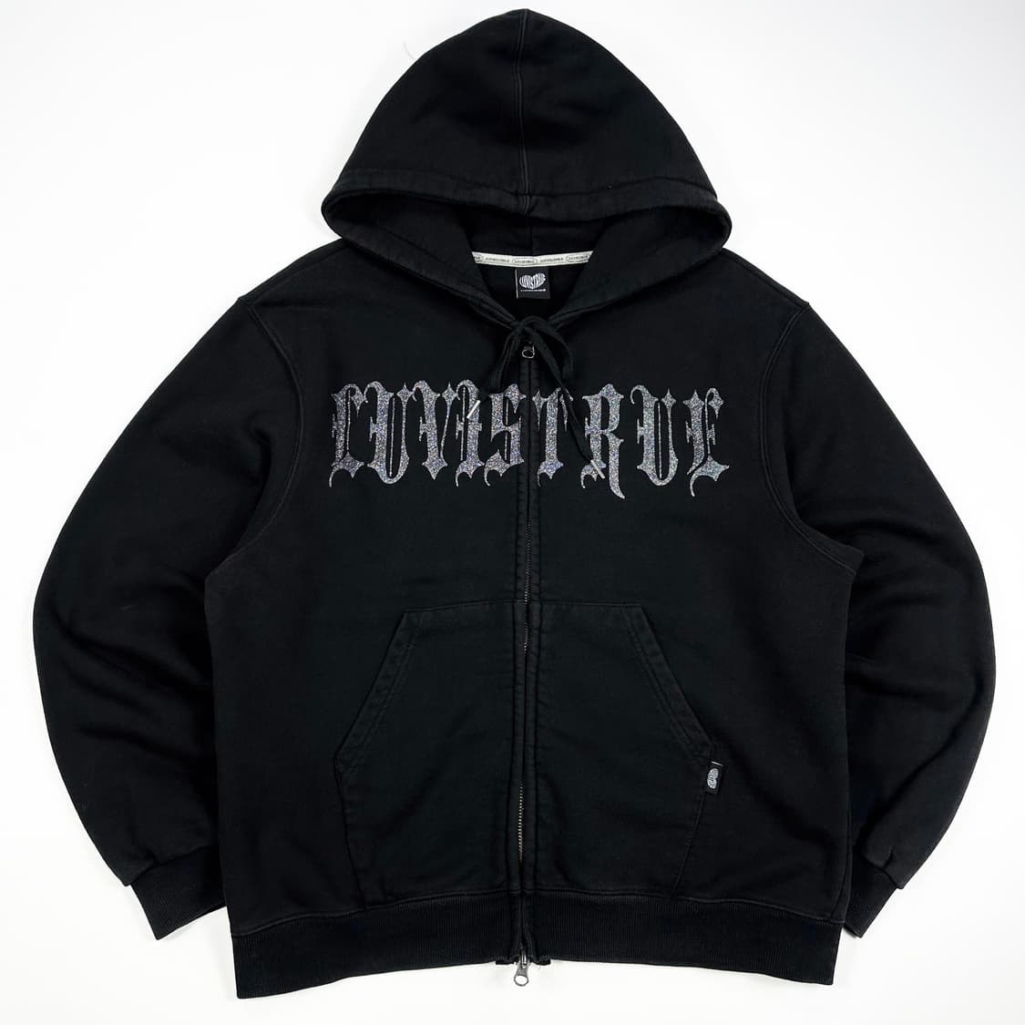 러브이즈트루 레터링 블랙 후드집업 (Free 여성추천) 상품이미지2