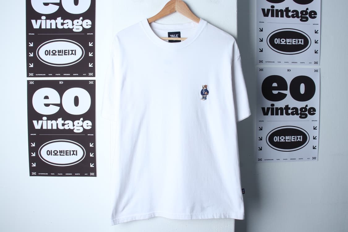 (M-XL) 예일 반팔 티셔츠 곰돌이 화이트 올드스쿨-H32249 상품이미지2
