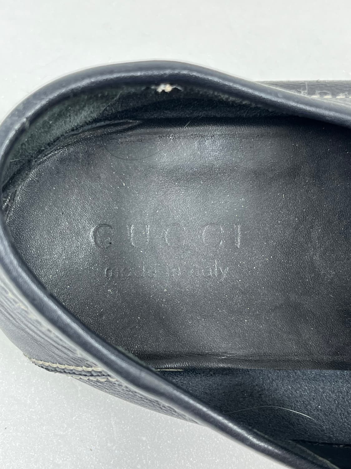 265) Gucci(구찌) 156099 네이비 레더 남성 모카신 슈즈 상품이미지7