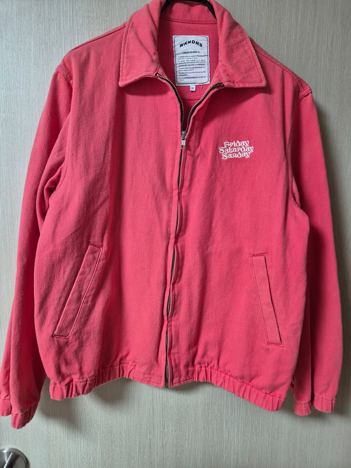 위캔더스 데님 핑크   집업 카라점퍼  남성 M 상품이미지1