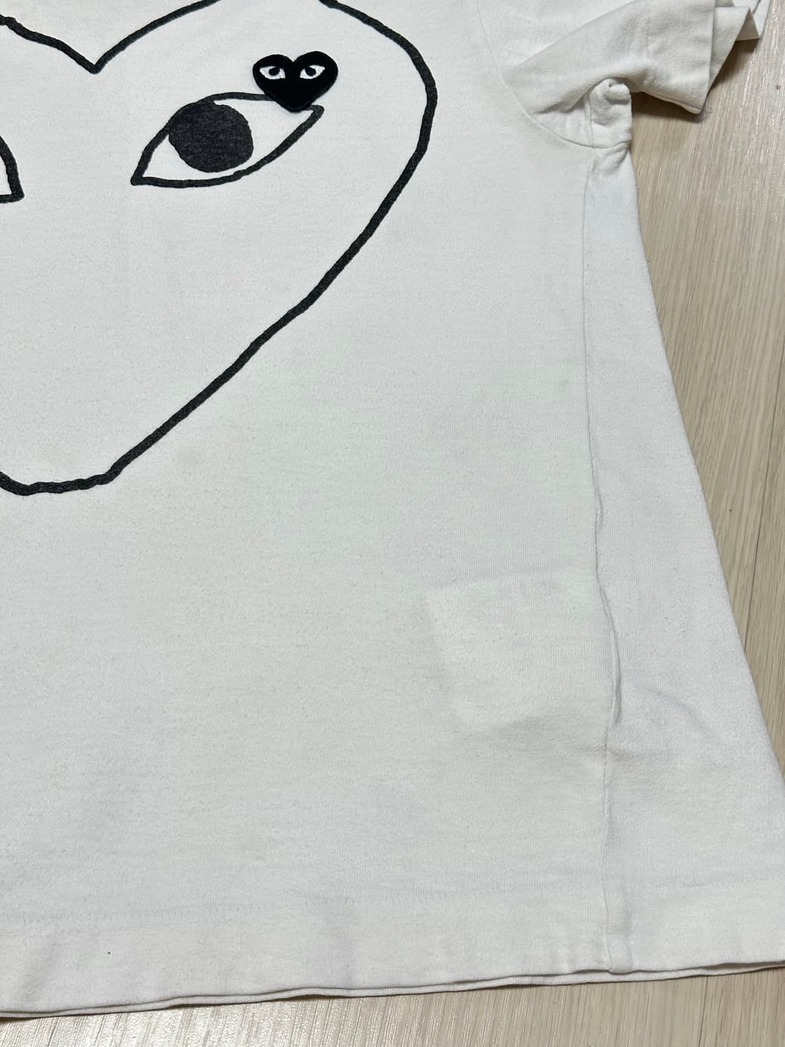 꼼데가르송 프린팅 블랙 하트와펜 반팔 티셔츠 화이트 상품이미지6