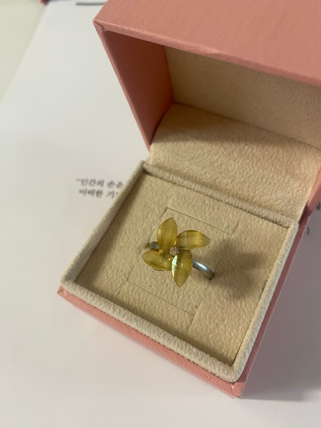 옐로우 플라워 빈티지 반지 상품이미지2