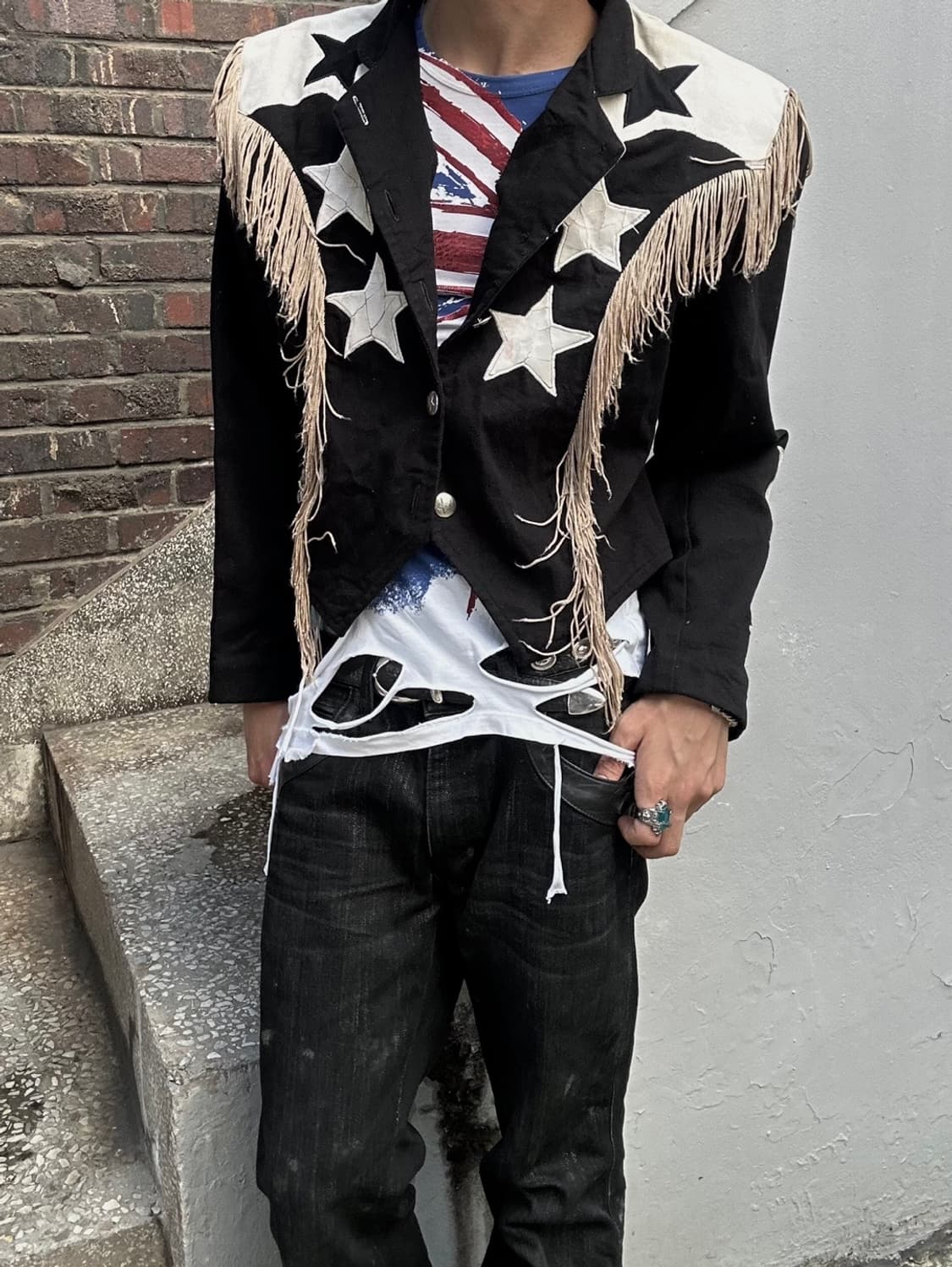 *rare* 90s USA 빈티지 웨스턴 스타 프린지 자켓 상품이미지1