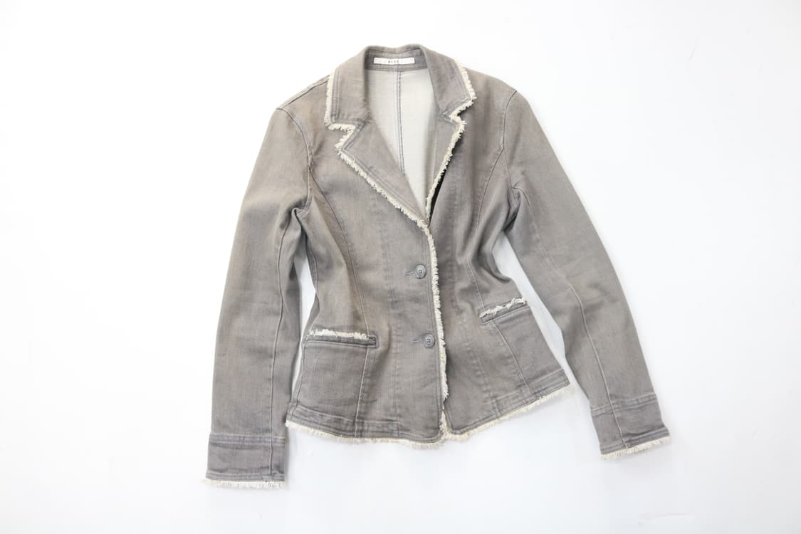 P.C.N.C 빈티지 컷오프 디테일 그레이 데님 블레이저 (M) 상품이미지2