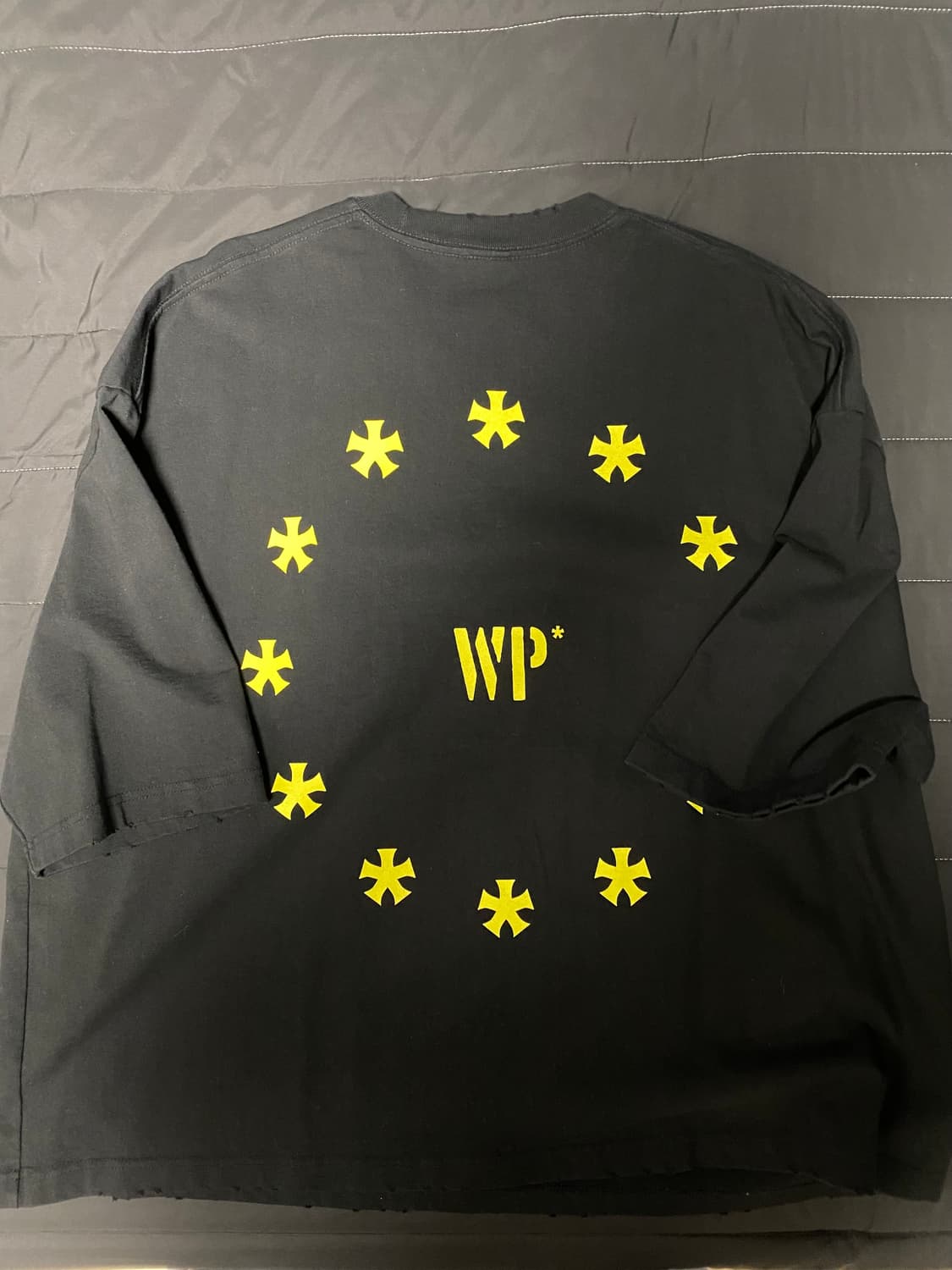 wapworks w082 와이드 크롭 탑 블랙 상품이미지3