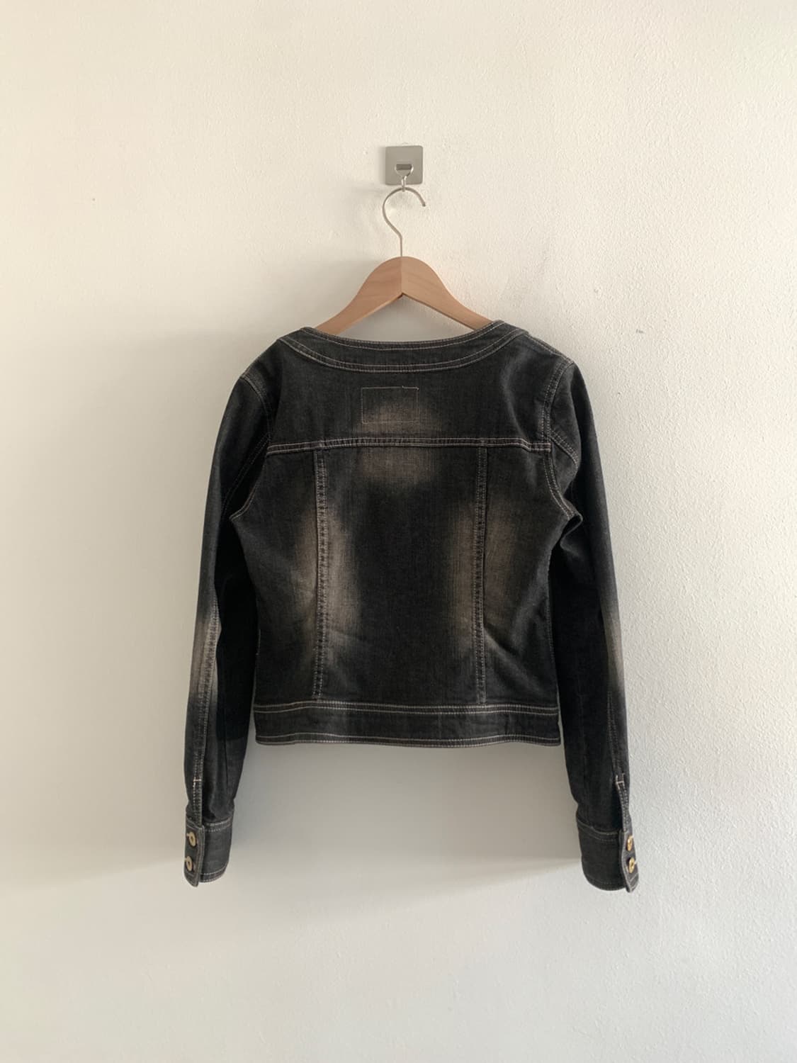 (Vintage)Black Denim Washed Jacket 상품이미지7
