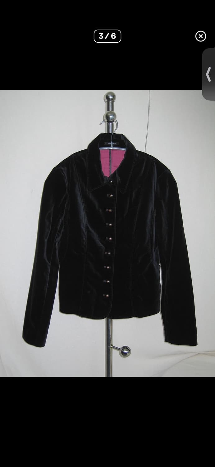 빈티지 감성 검정 벨벳 셔츠  상품이미지3