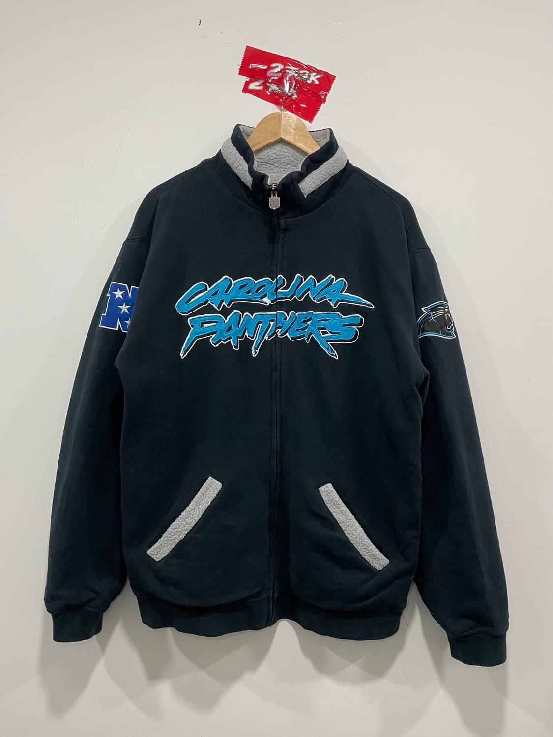 NFL pro Carolina Panthers 쉐르파 집업 상품이미지4