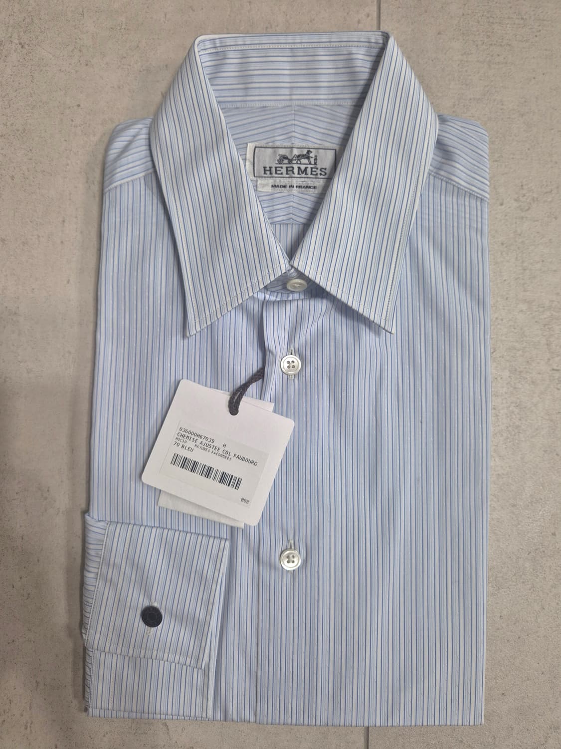 에르메스 블루 스트라이프 셔츠 새상품(정품) 상품이미지1