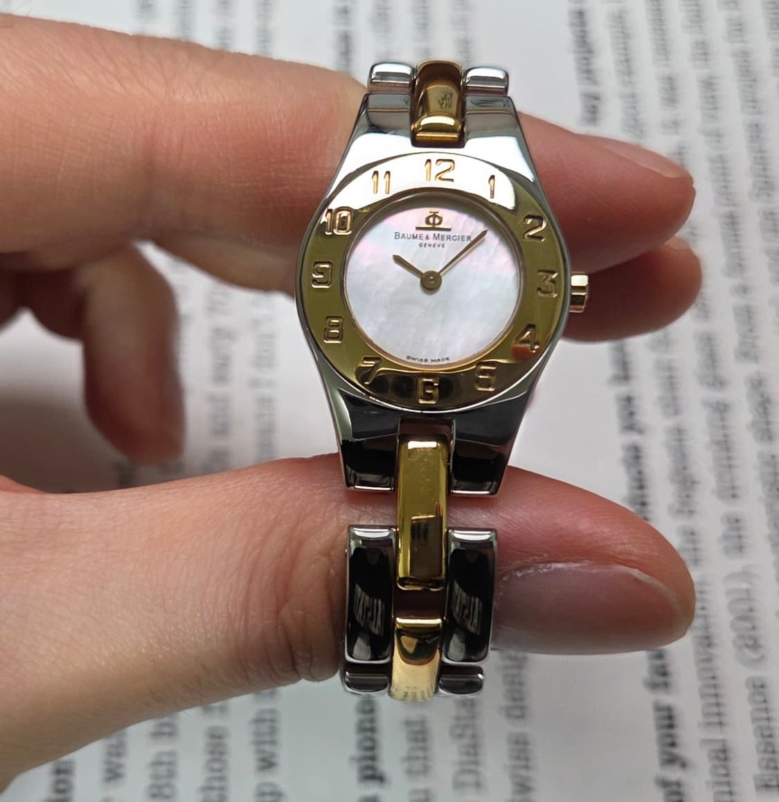 레어] 보메메르시에 리네아(Linea) 자개판 콤비 브레이슬릿 ver. 상품이미지2