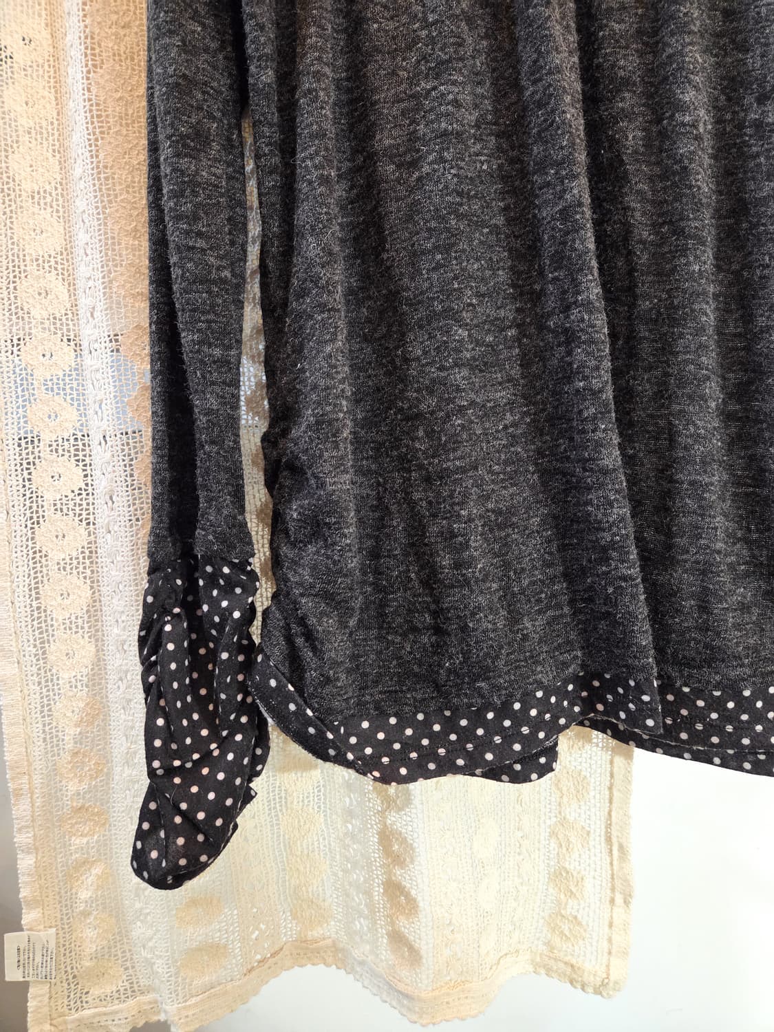 차콜 도트 일체형 니트 [빅사이즈] 상품이미지3