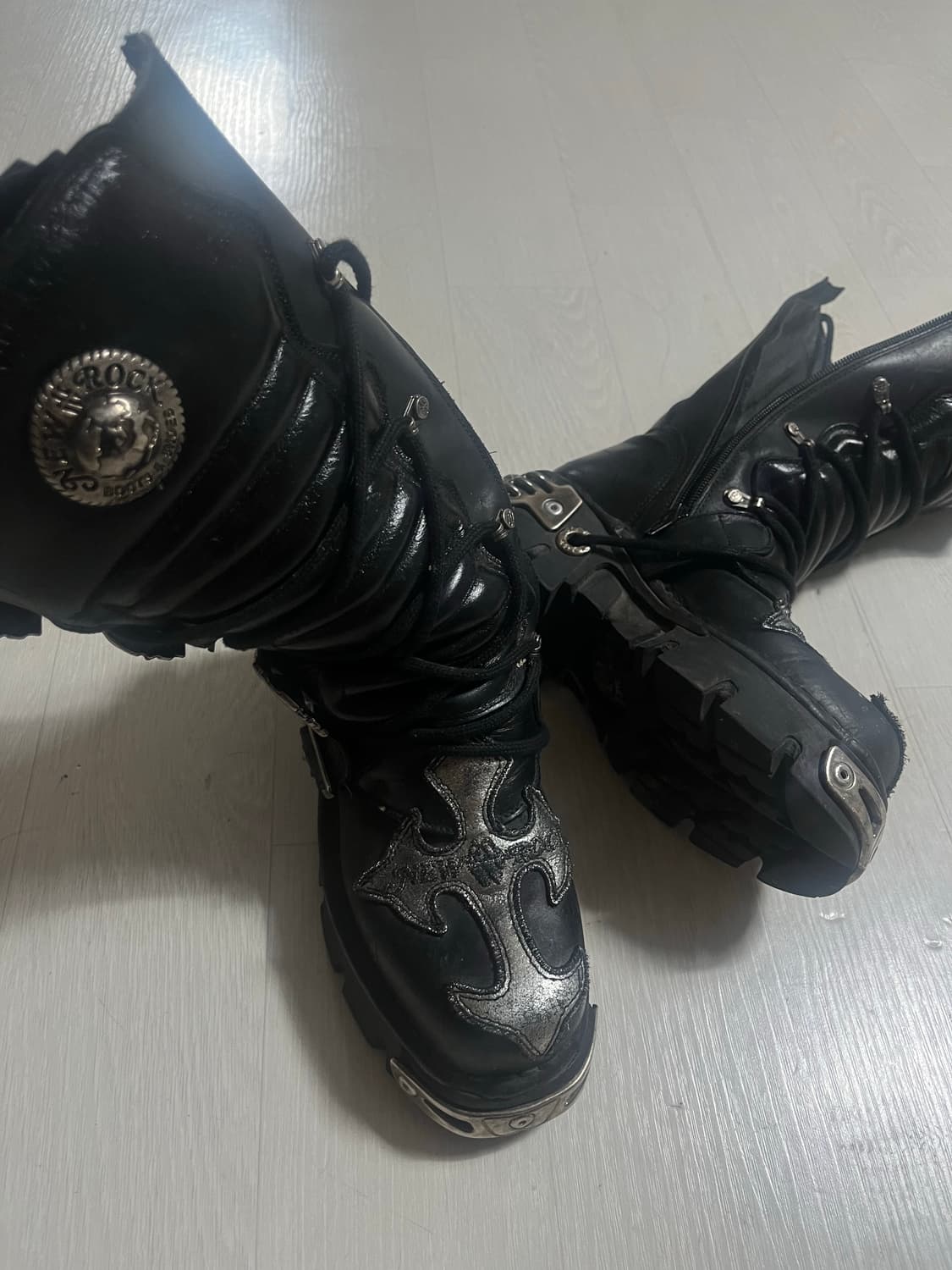 NEW ROCK 뉴락 시그니처 스컬 버클 M-403-S1 부츠 상품이미지6