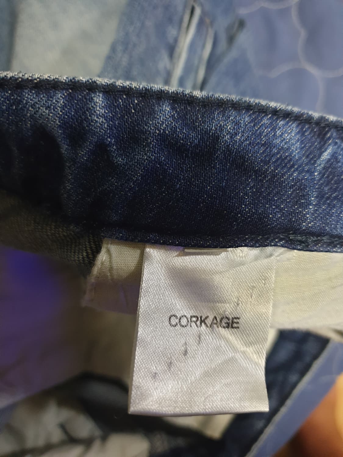 CORKAGE 커브드 사이드 핀턱 워싱 벌룬 데님팬츠 (M) 상품이미지7